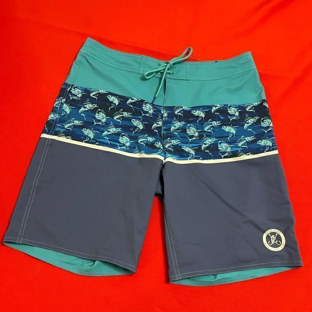 Pure Lure Men’s Blue Marlin Swim Trunks Board Shorts Size 32